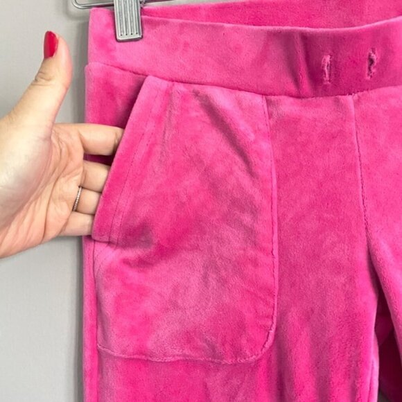 Y2K Style Hot Pink Velour Low Rise Flare Pants - S, very Juicy!!! 💖 - Picture 4 of 11
